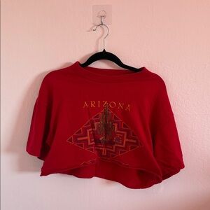 Vintage Arizona Cactus Red Graphic Crop Top - Women’s S/M
